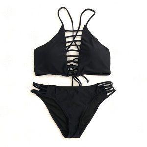 Black Strappy Bikini Set